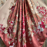 35X35" Raspberry Pink Floral Wild Rag/Scarf