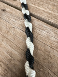 Black & White Muletape Halter + attached lead rope