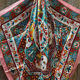35X35" Pink Multi Pattern Wild Rag / Scarf
