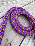 Purple Leopard Braided Over Under with Leather Popper