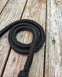 Black Braided Over Under with Leather Popper