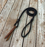 Black Braided Over Under with Leather Popper