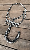 Black & White Muletape Halter + attached lead rope