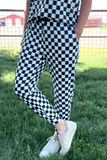 Checked In Turquoise Joggers