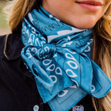 35X35"  Blue & White Paisley Wild Rag/Scarf