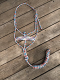 Red, White & Blue Muletape Halter + attached lead rope