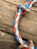Red, White & Blue Muletape Halter + attached lead rope