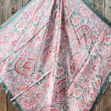 35X35"  Pink & Grey Paisley Wild Rag/Scarf