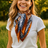 35X35"  Rust & Navy Paisley Wild Rag/Scarf