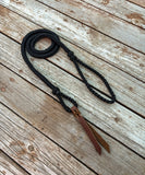 Black Braided Over Under with Leather Popper