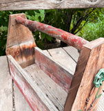 Rustic Reclaimed Wood Tool Box | Handmade Farmhouse Caddy