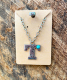 Western Stamped Initial Necklace