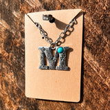 Western Stamped Initial Necklace