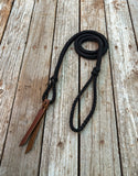 Black Braided Over Under with Leather Popper