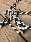 Black & White Muletape Halter + attached lead rope