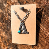 Western Stamped Initial Necklace