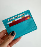 Western Boot Stitch Leather Credit Card Holder Money holder