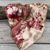 35X35" Raspberry Pink Floral Wild Rag/Scarf