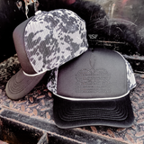 Rhinestone Boot Stitch Printed Mesh Trucker Cap