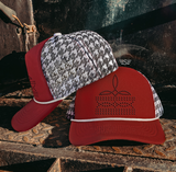 Rhinestone Boot Stitch Printed Mesh Trucker Cap