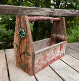 Rustic Reclaimed Wood Tool Box | Handmade Farmhouse Caddy