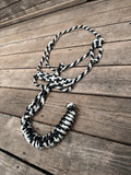 Black & White Muletape Halter + attached lead rope