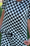 Checked In Turquoise Top