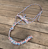Red, White & Blue Muletape Halter + attached lead rope