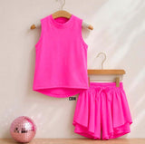 Trendy Kids Matching Set | Lightweight Drawstring Shorts Set (Pre-Order)