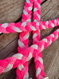 Pink Lightning Original Braided Barrel Reins