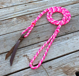 Pink Lightning Braided Over Under with Leather Popper