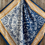 35X35"  Blue Two-Toned Paisley Wild Rag/Scarf