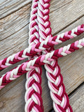 Strawberries & Cream Knotted Hybrid Braided Reins