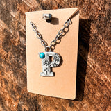 Western Stamped Initial Necklace