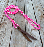 Pink Lightning Braided Over Under with Leather Popper