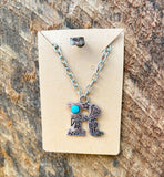 Western Stamped Initial Necklace