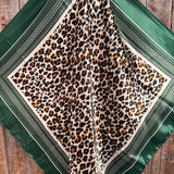 35X35" Green Animal Print Wild Rag / Scarf