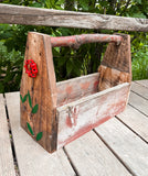 Rustic Reclaimed Wood Tool Box | Handmade Farmhouse Caddy