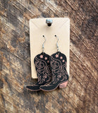 Boot Scootin’ Wooden Earrings