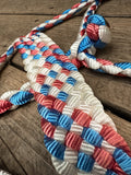 Red, White & Blue Muletape Halter + attached lead rope
