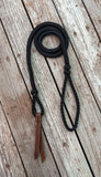 Black Braided Over Under with Leather Popper