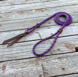 Purple Leopard Braided Over Under with Leather Popper