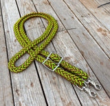 Lime Cheetah Original Braided Reins