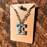 Western Stamped Initial Necklace