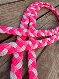 Pink Lightning Original Braided Barrel Reins