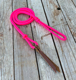 Neon Pink Braided Over Under with Leather Popper