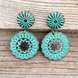 Sagebrush Concho Drop Earrings