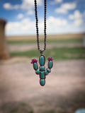 Desert Bloom Cactus Pendant Necklace