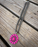 Pink Desert Bloom Statement Necklace