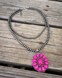 Pink Desert Bloom Statement Necklace